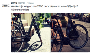 Social content creatie voorbeeld Tweet voor Qwic