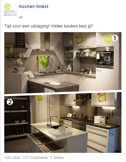 social content creatie Facebook post Kuchen Direct